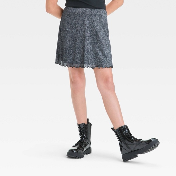 Girls' Mesh Mini Slip Skirt - art class™ Dark Gray L - Picture 1 of 1
